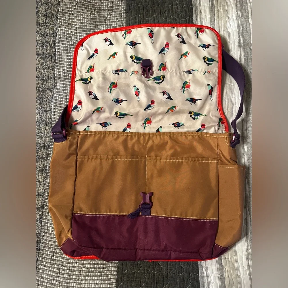 Vera Bradley Red & Plum Colorblock Messenger Bag